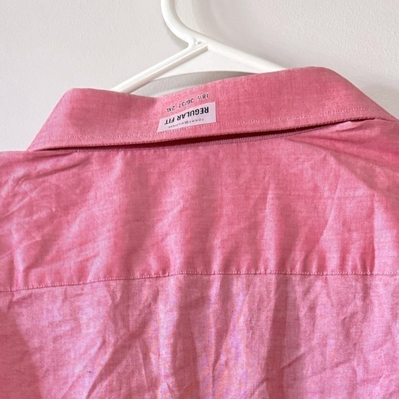 Tommy Hilfiger Men's Classic/Regular Fit Stretch Solid Dress Shirt,Cherry - Picture 10 of 11